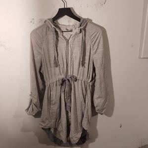 lululemon lightweight hooded zip drawstring waist robe jacket